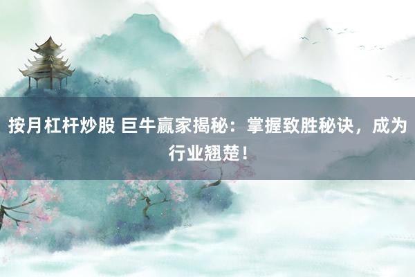 按月杠杆炒股 巨牛赢家揭秘：掌握致胜秘诀，成为行业翘楚！