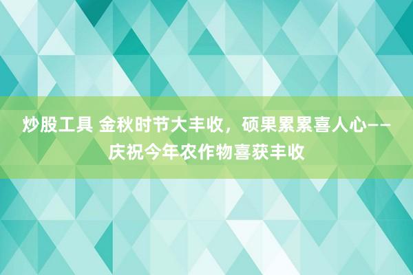 炒股工具 金秋时节大丰收，硕果累累喜人心——庆祝今年农作物喜获丰收