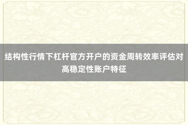 结构性行情下杠杆官方开户的资金周转效率评估对高稳定性账户特征