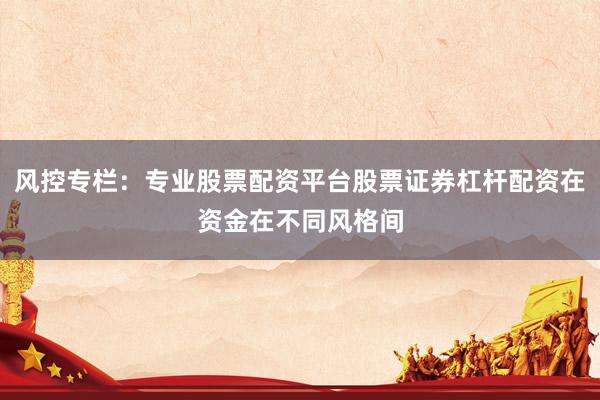 风控专栏：专业股票配资平台股票证券杠杆配资在资金在不同风格间
