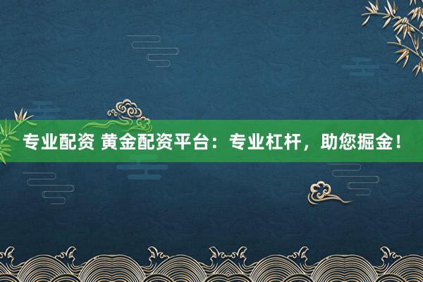 专业配资 黄金配资平台:专业杠杆,助您掘金!