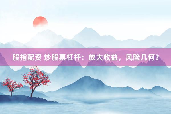 股指配资 炒股票杠杆：放大收益，风险几何？