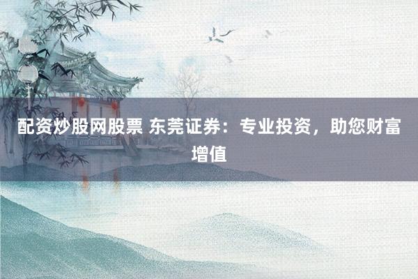 配资炒股网股票 东莞证券:专业投资,助您财富增值