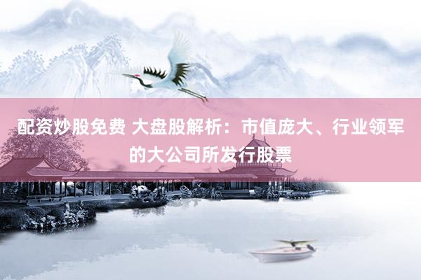 配资炒股免费 大盘股解析：市值庞大、行业领军的大公司所发行股票