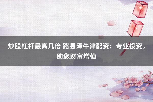 炒股杠杆最高几倍 路易泽牛津配资：专业投资，助您财富增值