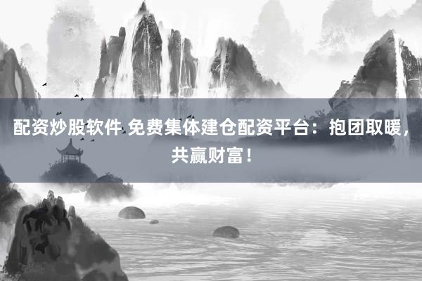 配资炒股软件 免费集体建仓配资平台：抱团取暖，共赢财富！